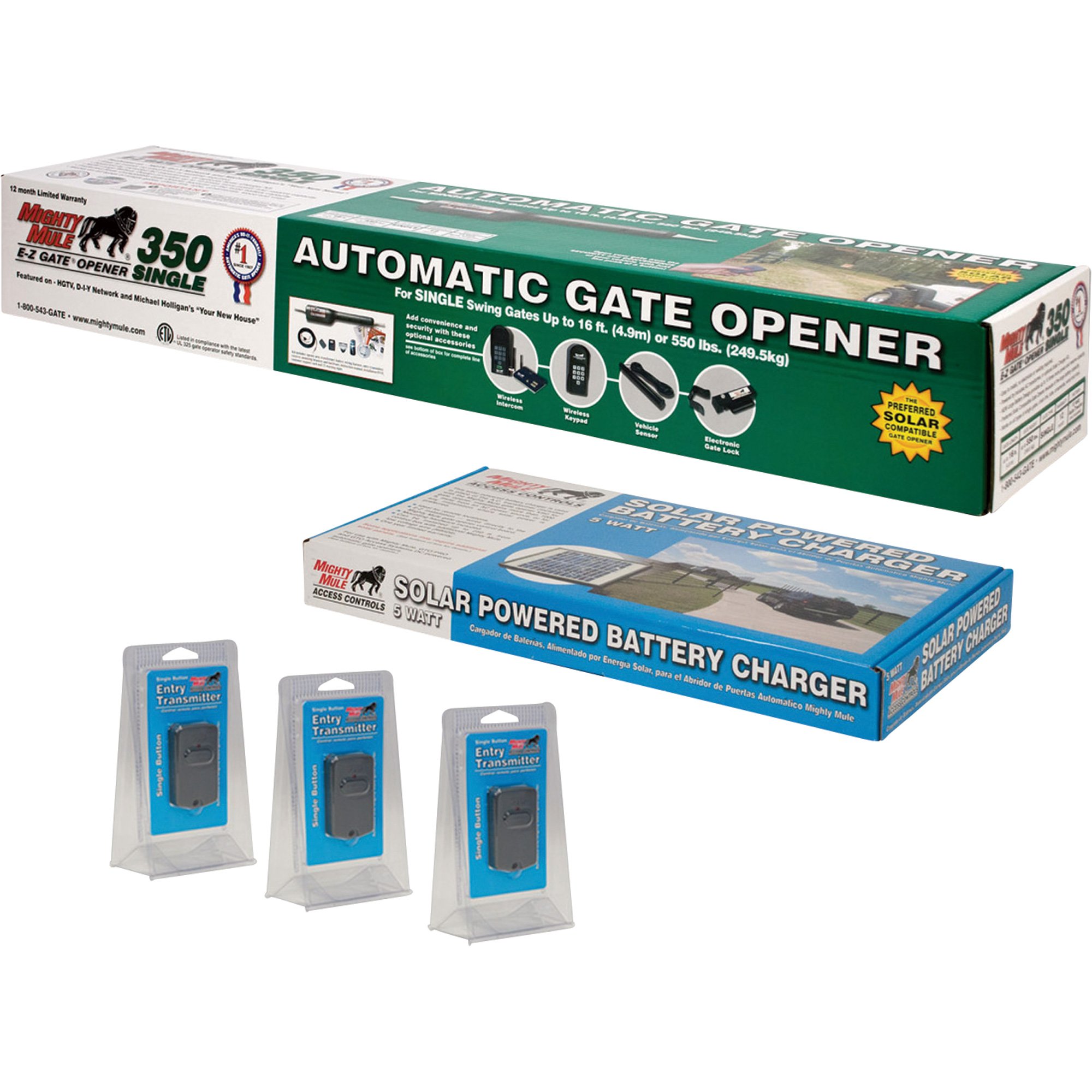 Mighty Mule Ranch Gate Solar Package, Model# FM350-SOL